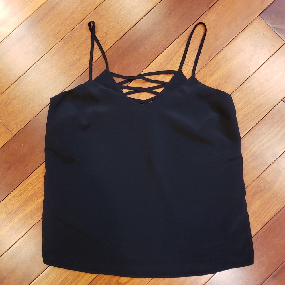 Women's size 6 black spaghetti strap tank top